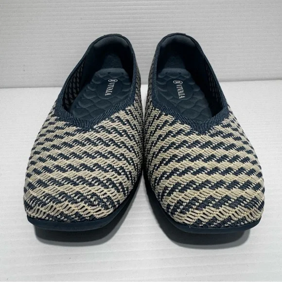 Vivaia Margot Light Blue Square Toes Knit Flats Size 37.5 - Picture 6 of 12